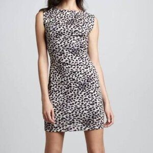 NWT Rebecca Taylor Leopard Print Sleeveless Dress XS